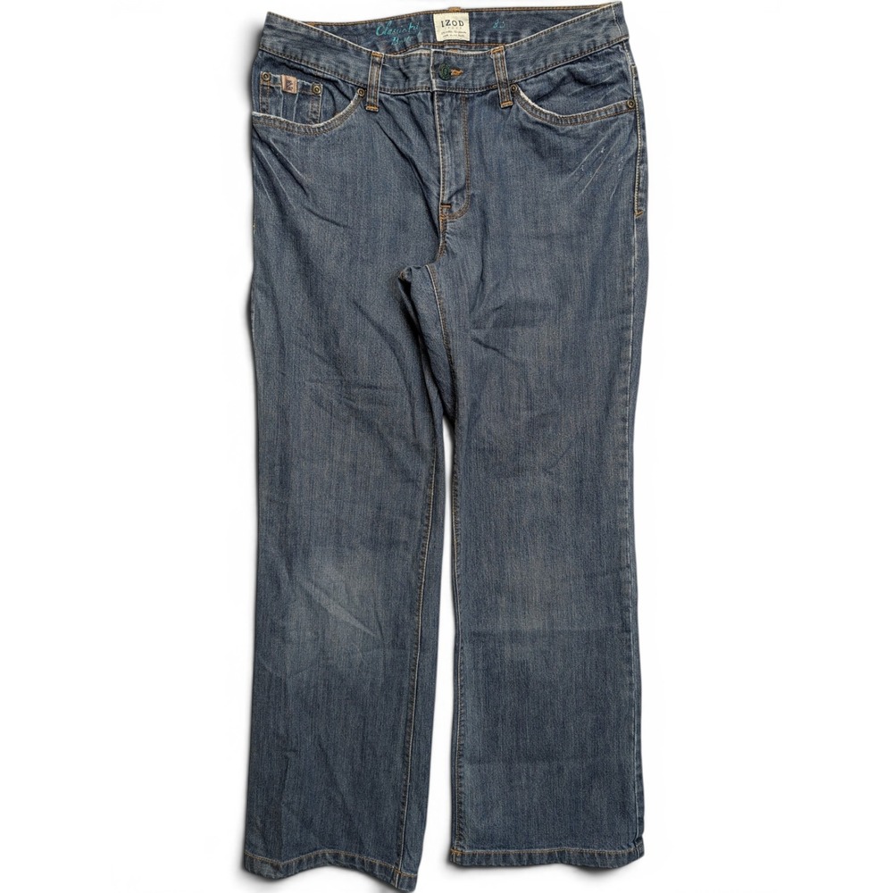 IZOD Womens Jeans Sz 8S Classic Fit Bootcut Stretch Denim Blue